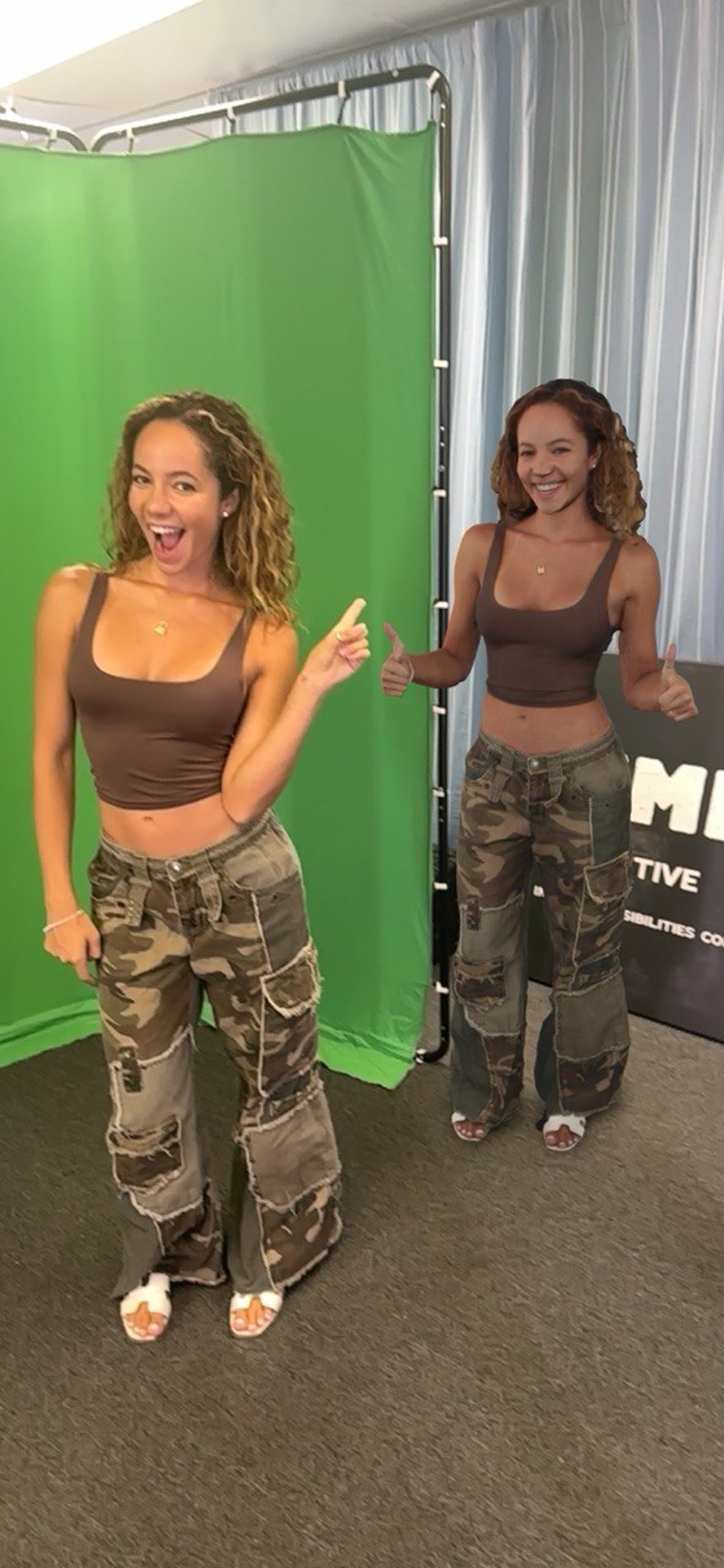 Two performers posing together at the DIGISHOT capture studio