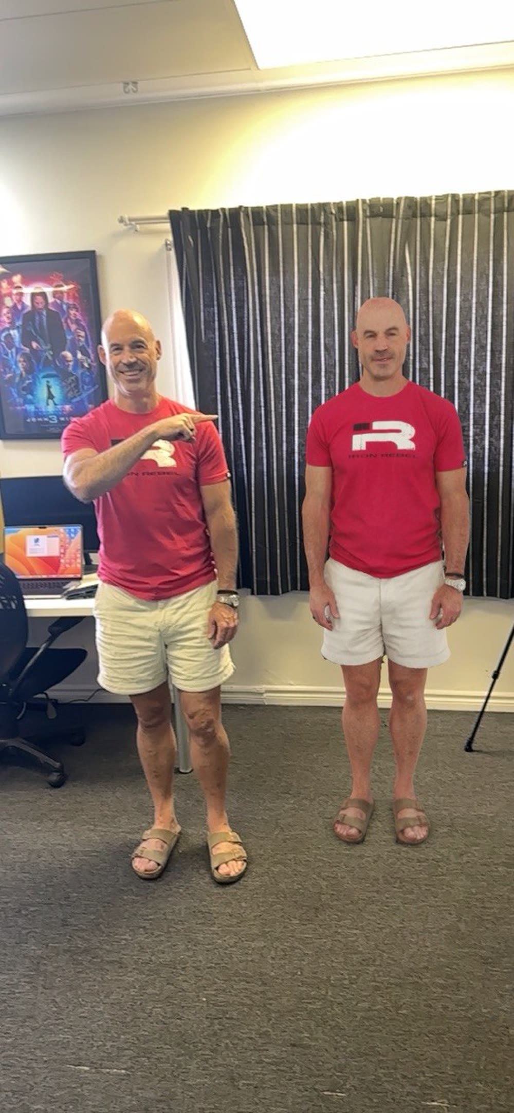 Two DIGISHOT subjects in matching red shirts